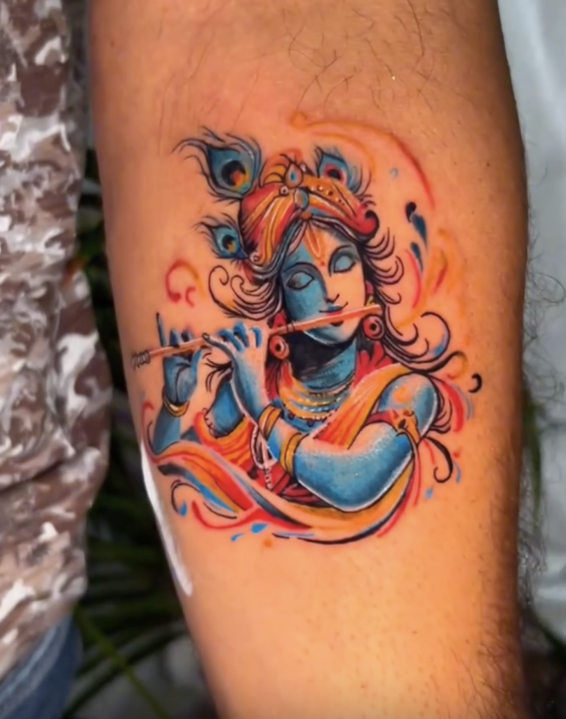 Krishna Flute Hindu Mythology Tattoo