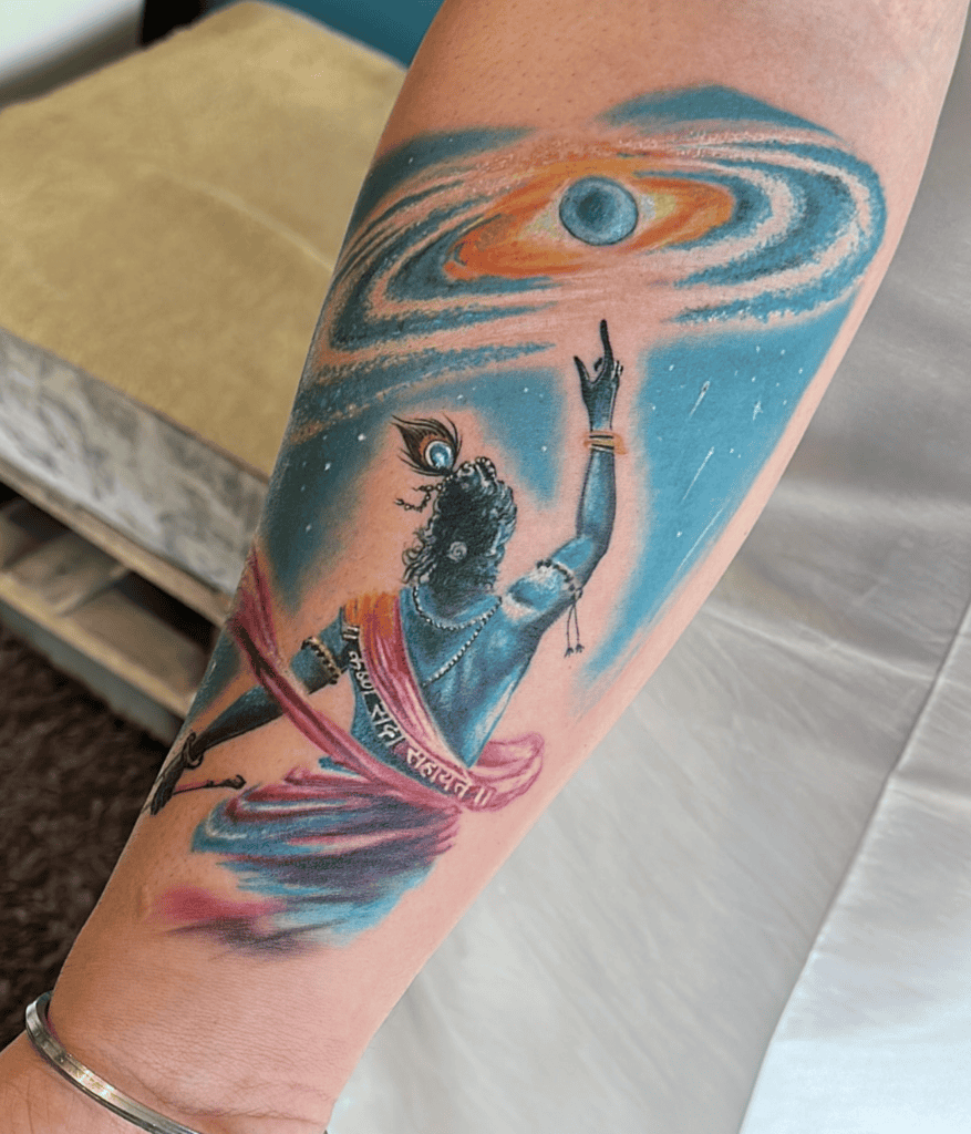 Krishna Universe Hindu Mythology Tattoo
