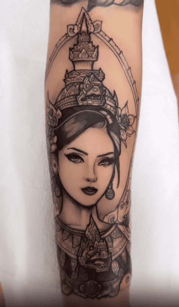 Lakshmi Beauty Hindu Mythology Tattoo