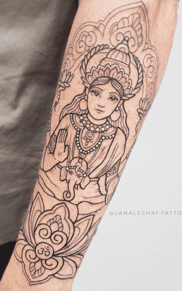 Lakshmi God Hindu Mythology Tattoo