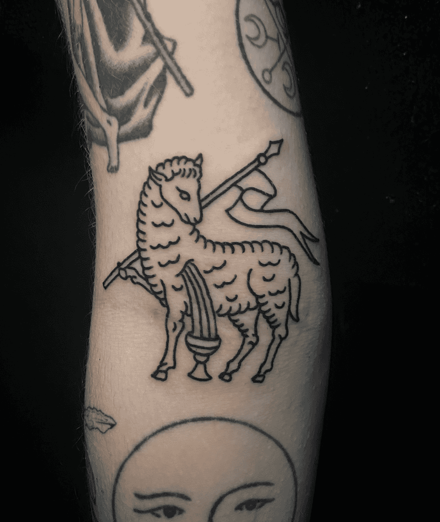 Lamb of God Blood Christian Mythology Tattoo