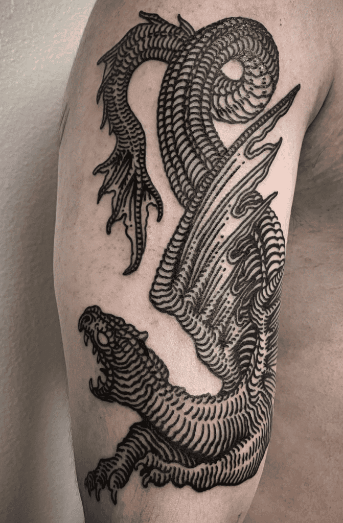 Leviathan Classic Christian Mythology Tattoo