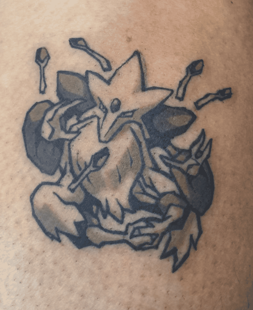 Mega Alakazam Spoons Mega Pokémon Tattoo
