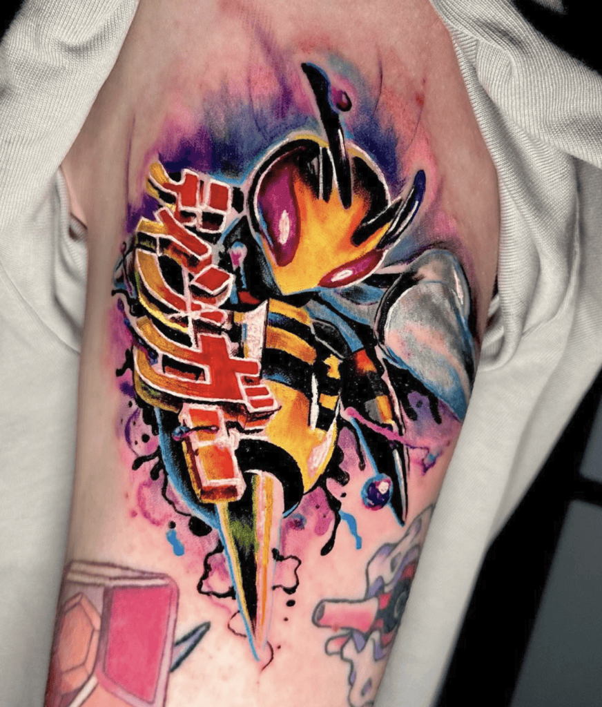 Mega Beedrill Style Mega Pokémon Tattoo