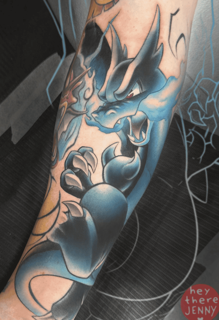 Mega Charizard X Fierce Mega Pokémon Tattoo