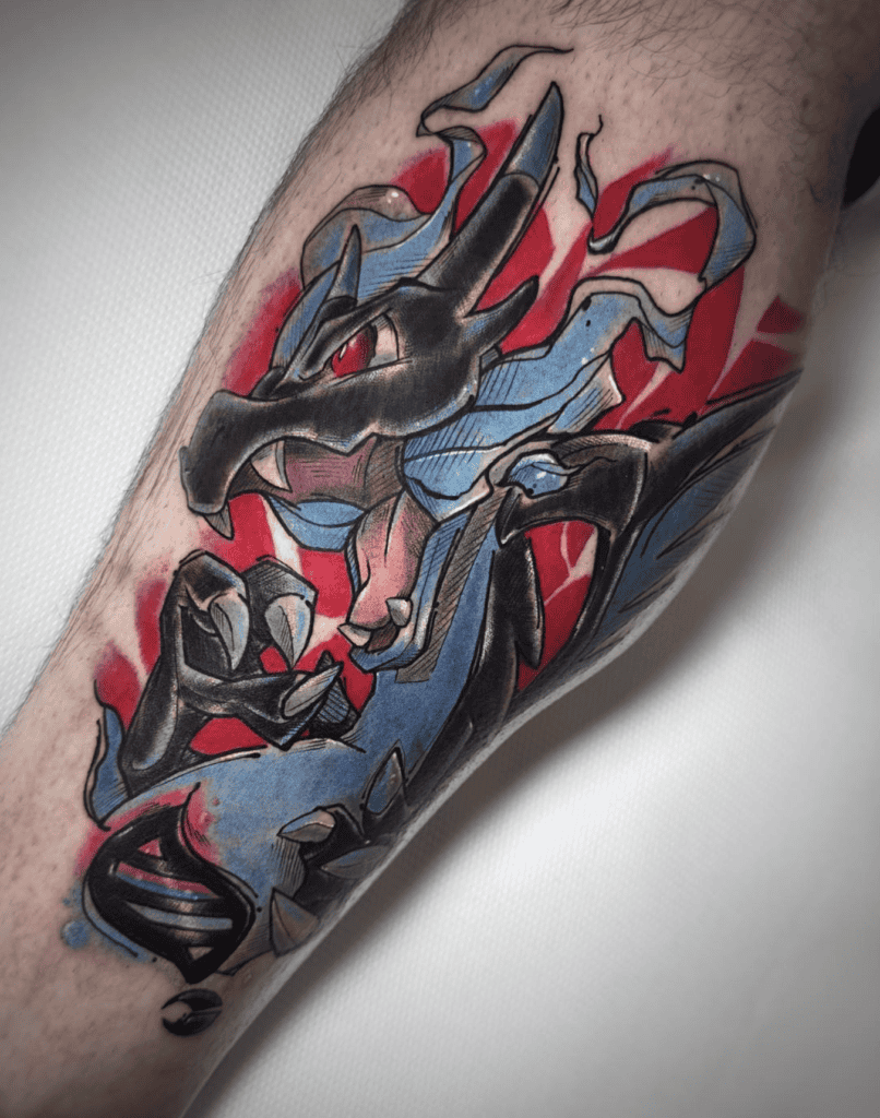 Mega Charizard X Flame Mega Pokémon Tattoo