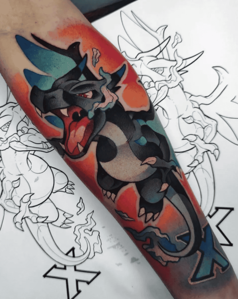 Mega Charizard X Fly Mega Pokémon Tattoo