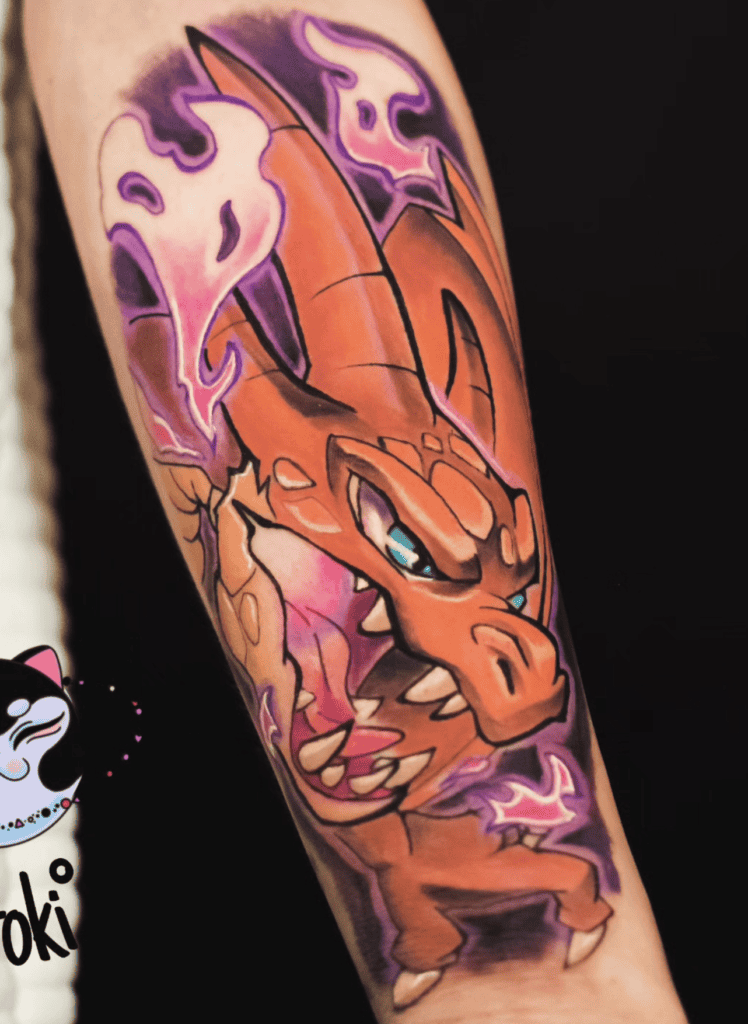 Mega Charizard Y Fierce Mega Pokémon Tattoo