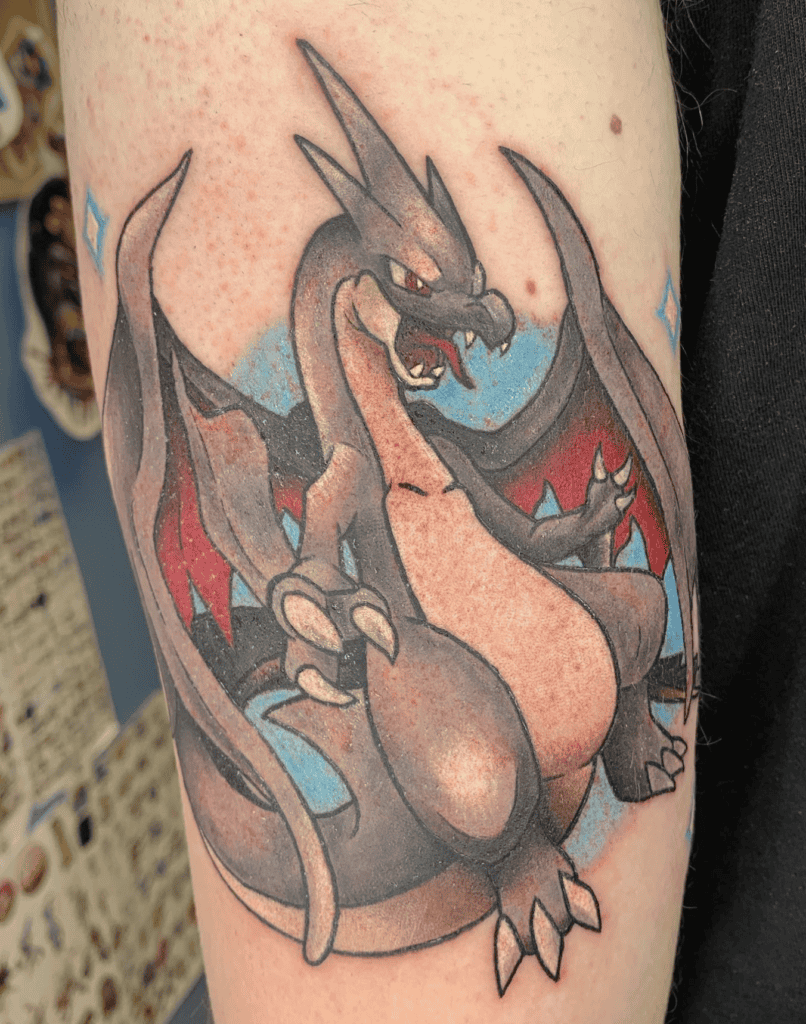 Mega Charizard Y Shiny Mega Pokémon Tattoo
