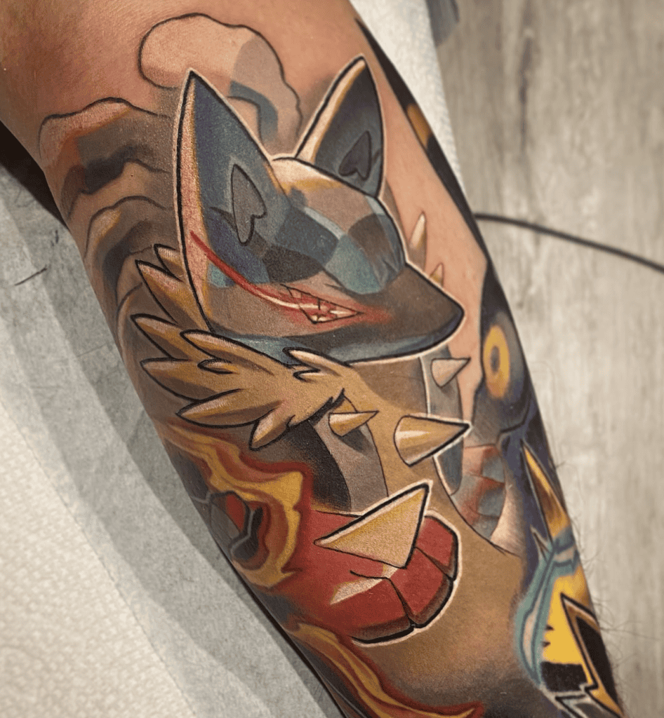 Mega Lucario Pokémon Tattoo