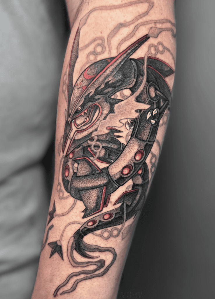 Mega Rayquaza Shiny Alt Mega Pokémon Tattoo