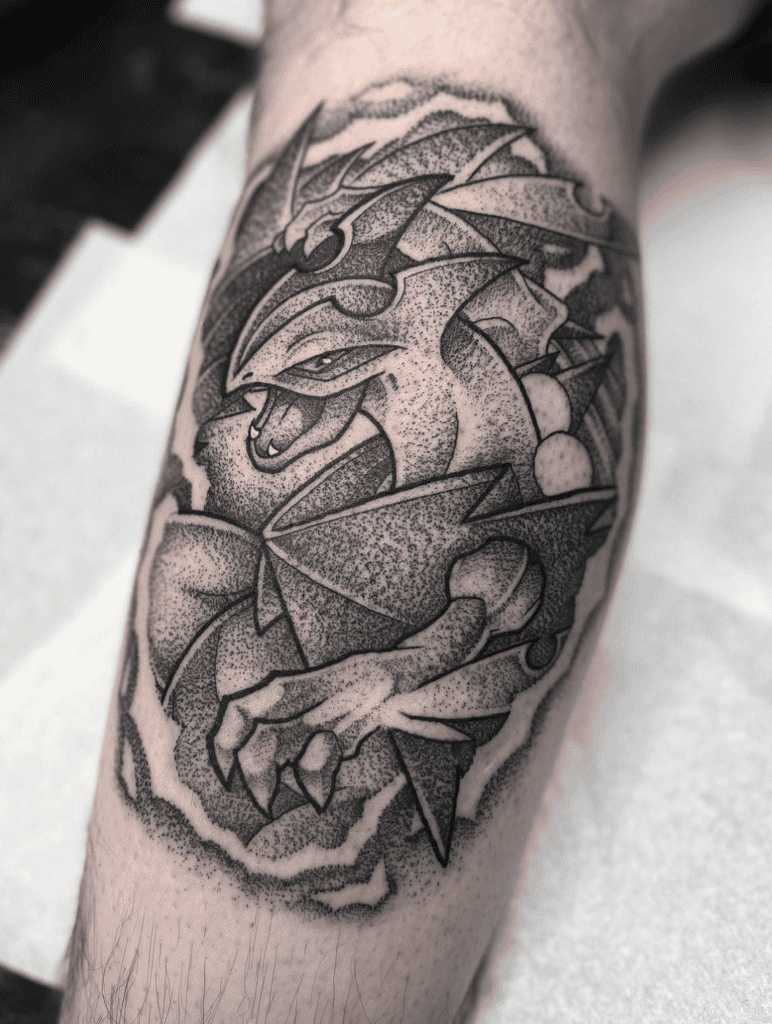 Mega Sceptile Black and White Mega Pokémon Tattoo