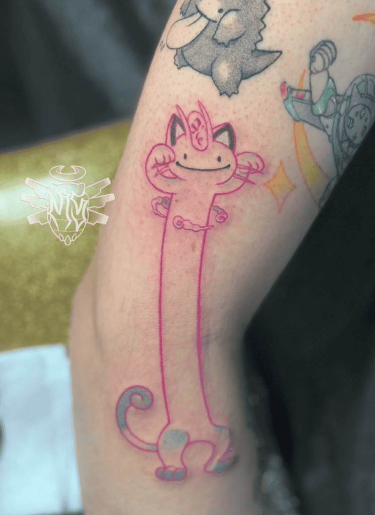 Meowth Gigantamax Cute Pokémon Tattoo