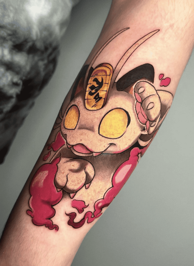 Meowth Gigantamax Pokémon Tattoo