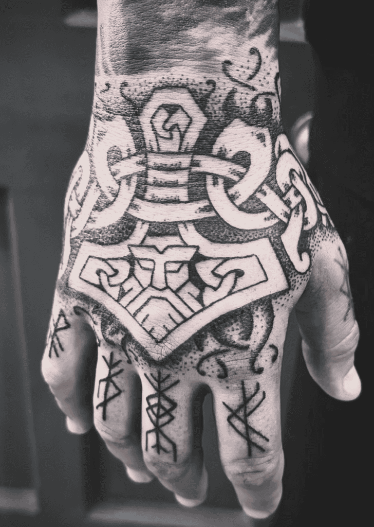 Mjölnir Hand Norse Mythology Tattoo