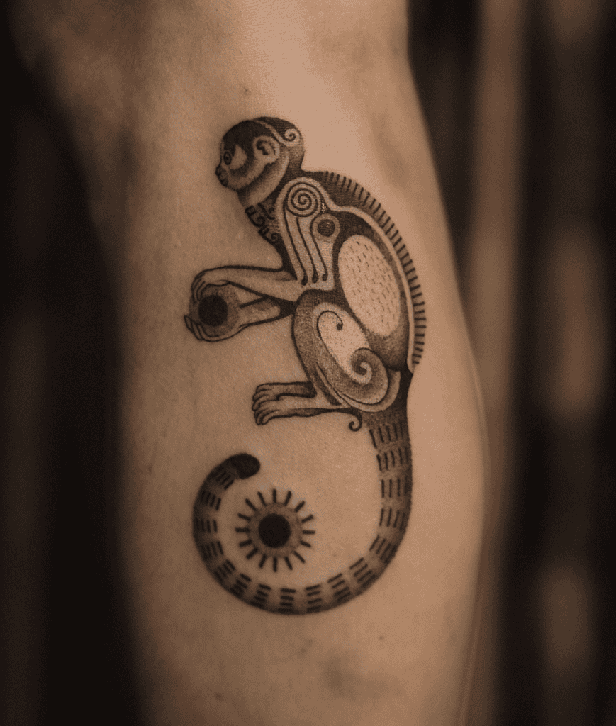 Monkey Ball Lunar Zodiac Tattoo
