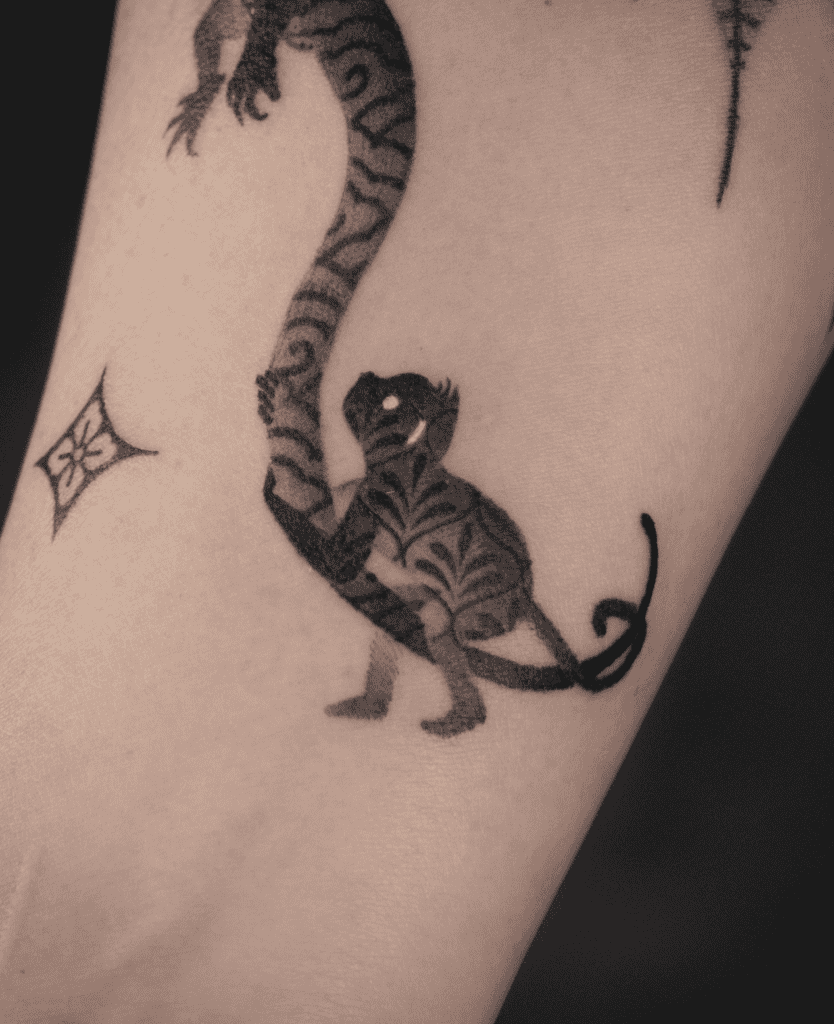 Monkey Tail Lunar Zodiac Tattoo
