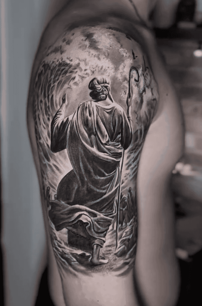 Moses Sea Christian Mythology Tattoo