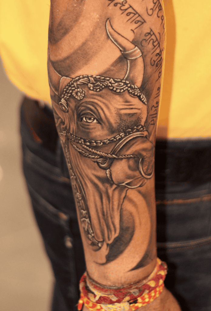 Nandi Hindu Mythology Tattoo