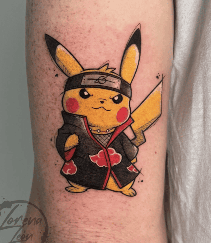 Naruto X Pokémon Pikachu Tattoo
