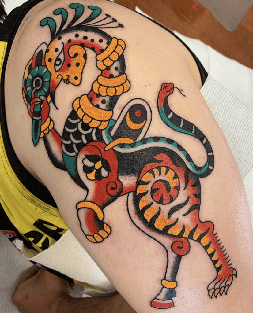 Navagunjara Traditional Hindu Mythology Tattoo