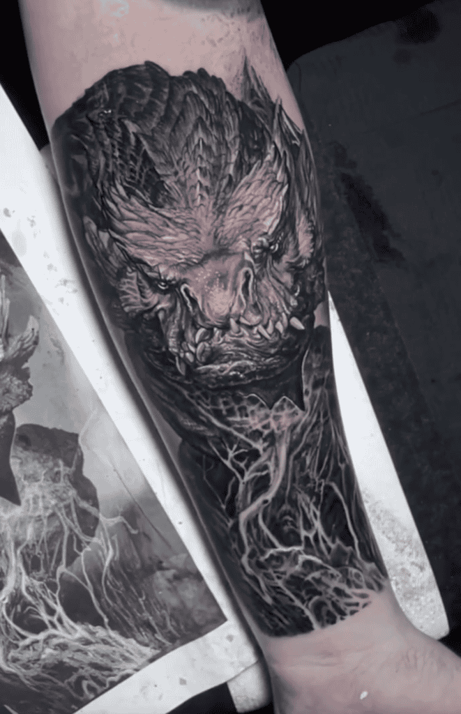 Níðhöggr Beast Norse Mythology Tattoo