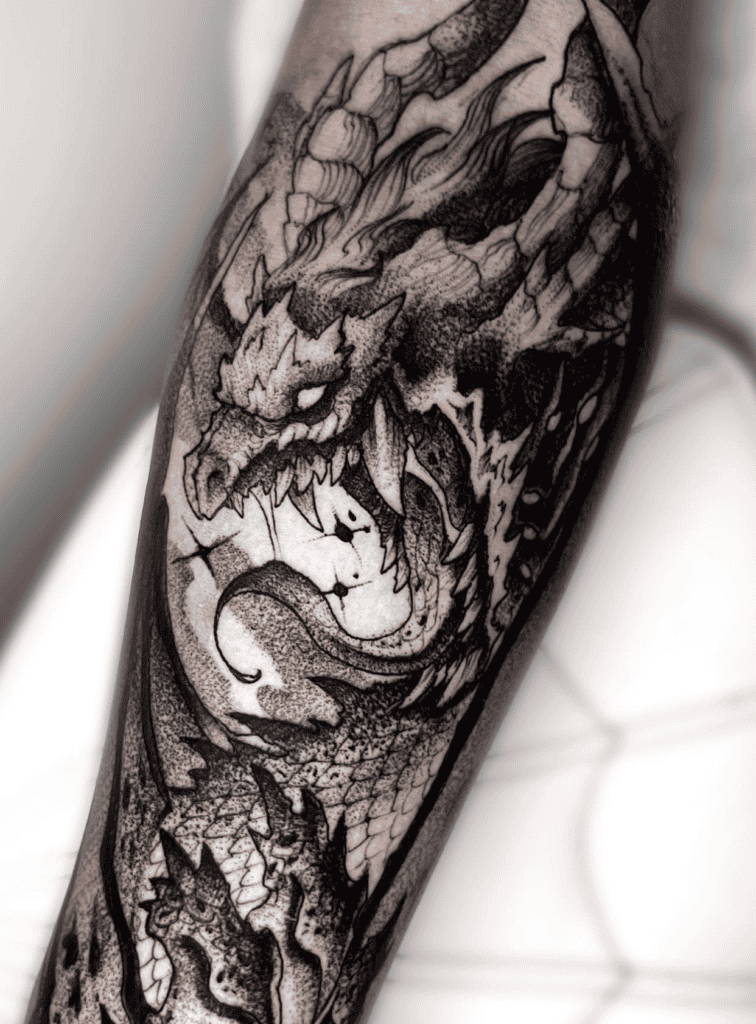 Níðhöggr Norse Mythology Tattoo