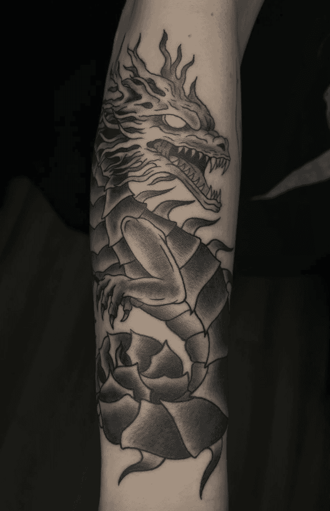 Níðhöggr Simple Norse Mythology Tattoo
