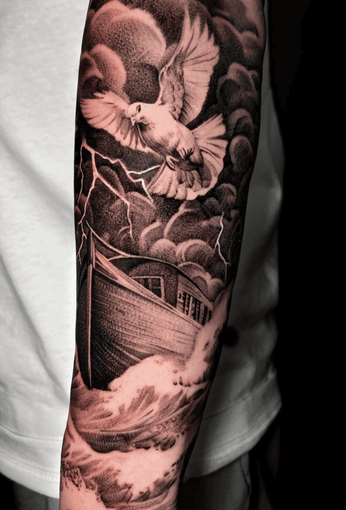 Noah’s Ark Dove Christian Mythology Tattoo