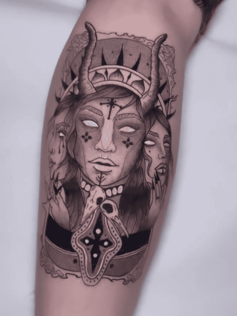 Norns Faces Norse Mythology Tattoo