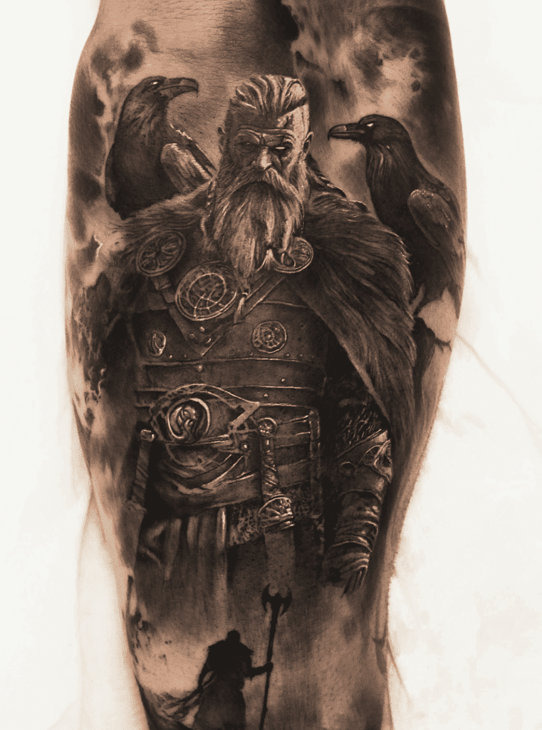 Odin Crows Norse Mythology Tattoo