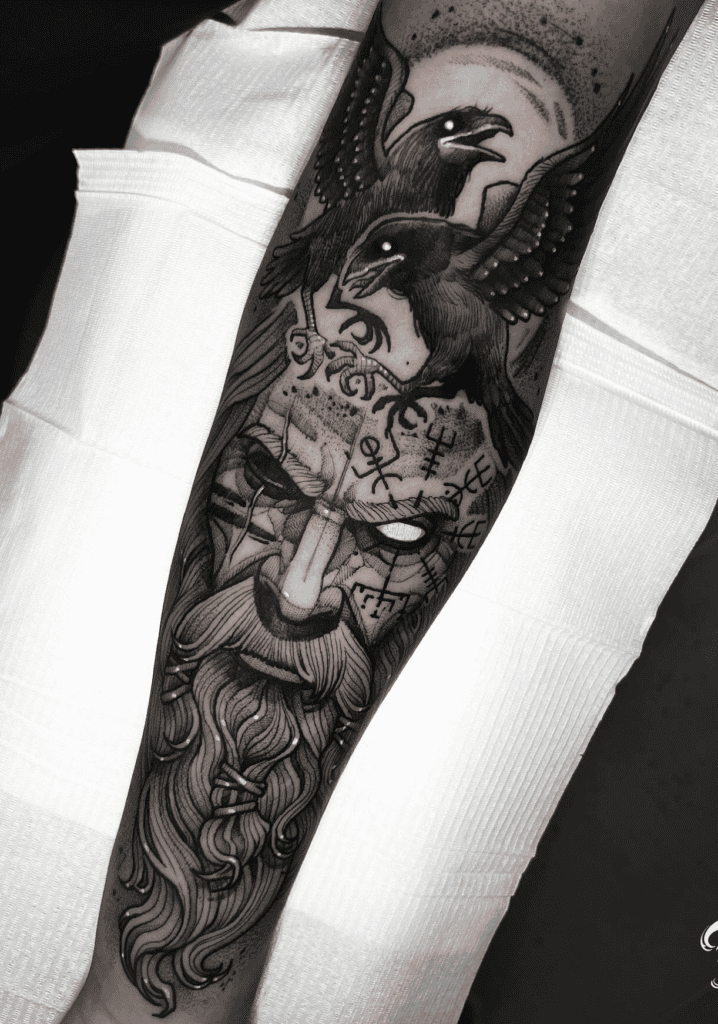 Odin God Norse Mythology Tattoo