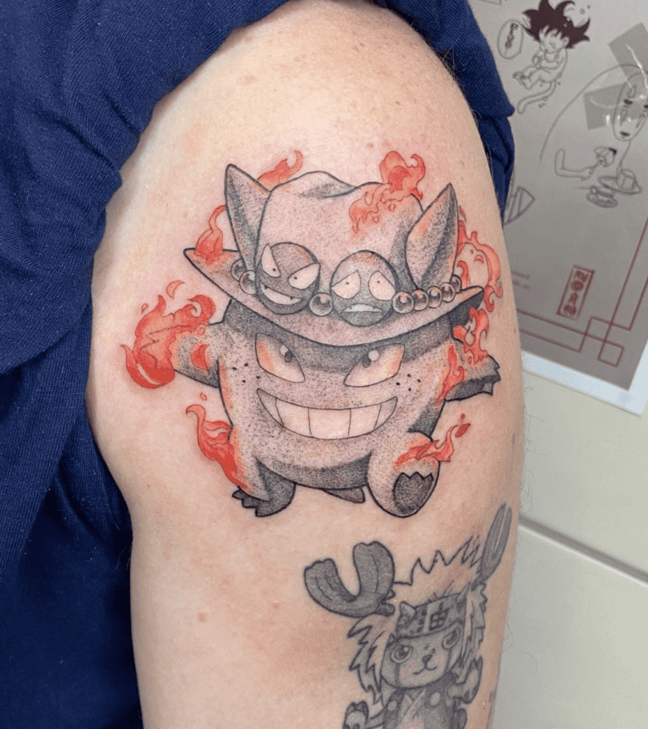 One Piece X Pokémon Gengar Tattoo