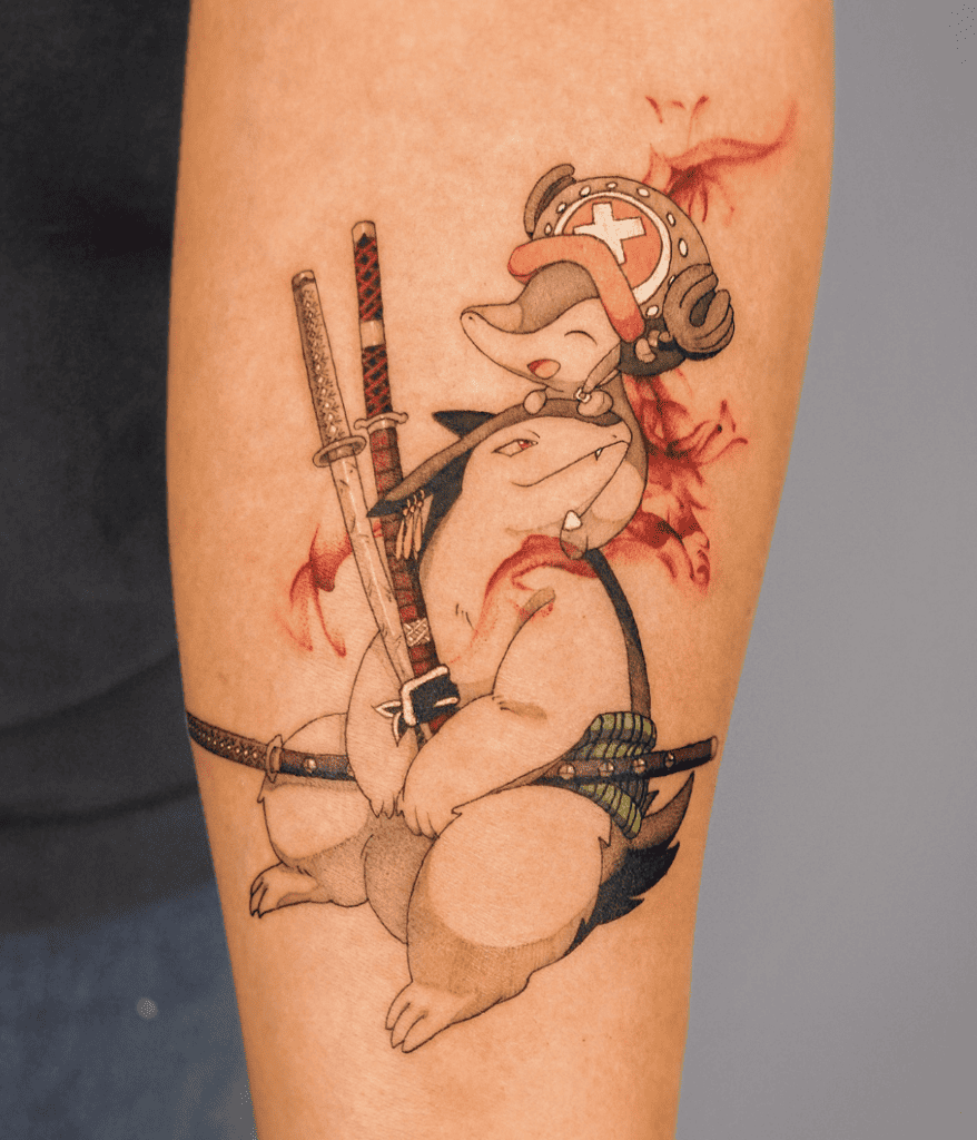 One Piece X Pokémon Zoro Tattoo