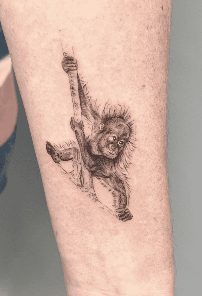 Orangutan Baby Ape Tattoo