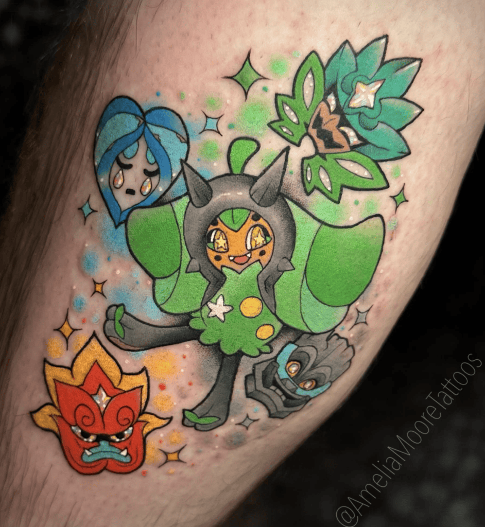 Paldea Ogrepon Pokémon Tattoo