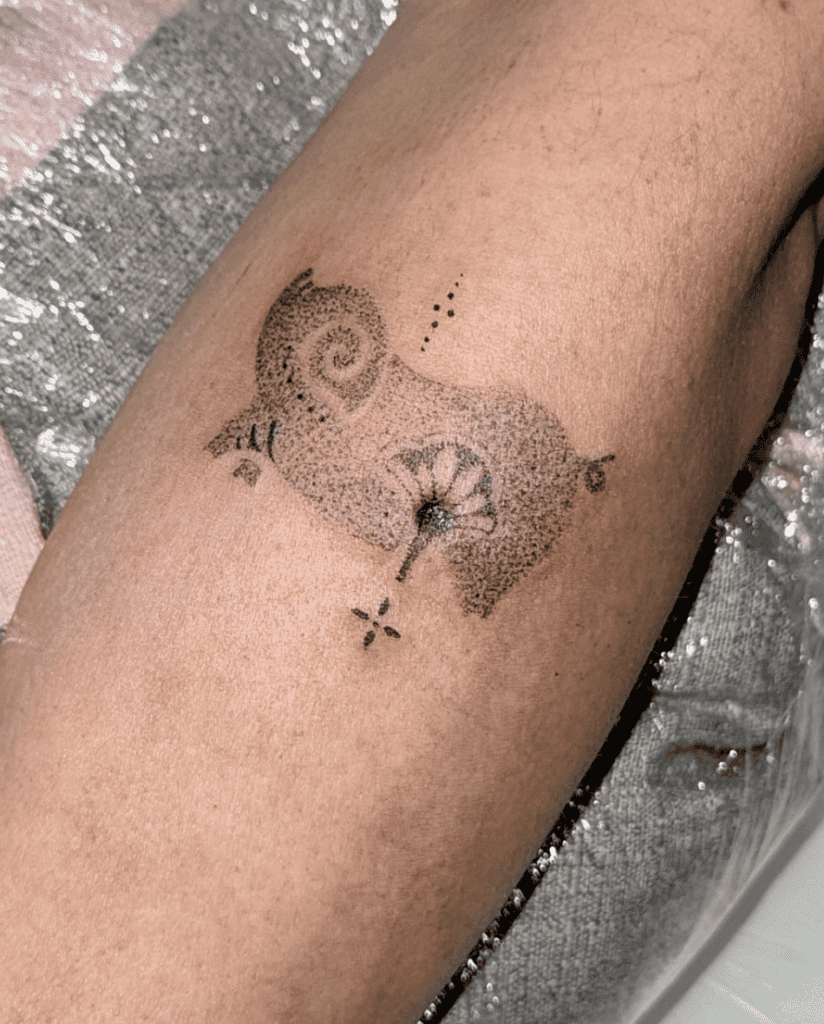 Pig Lunar Zodiac Tattoo