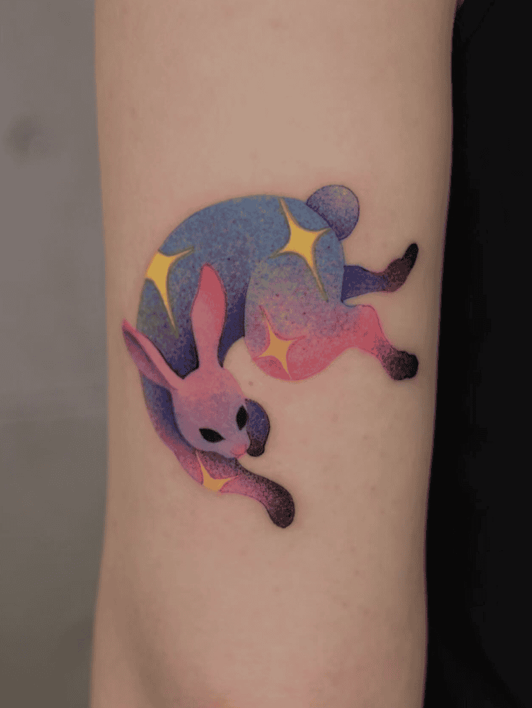 Rabbit Star Lunar Zodiac Tattoo