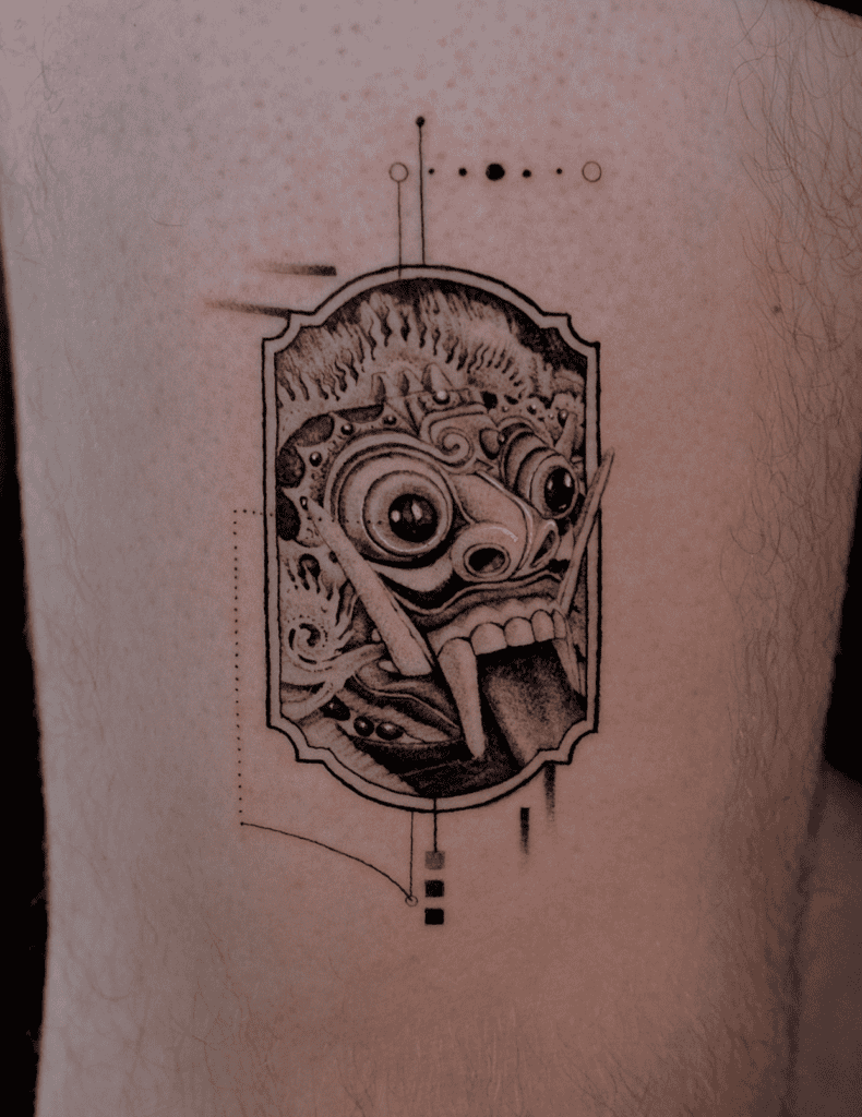 Rangda Frame Bali Hindu Mythology Tattoo