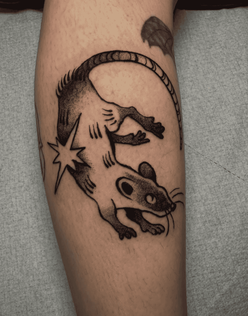 Rat Pounce Lunar Zodiac Tattoo