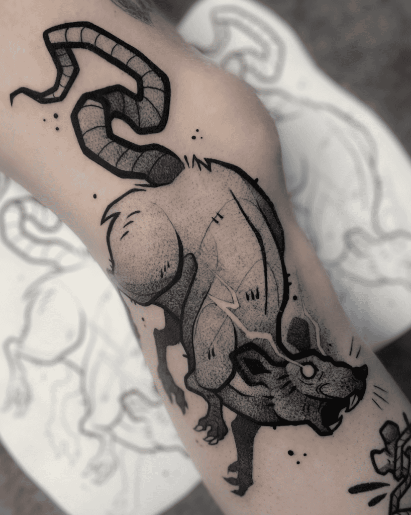 Rat Vicious Lunar Zodiac Tattoo