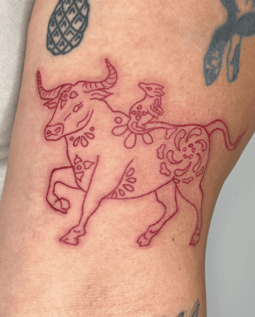 Rat and Bull Lunar Zodiac Tattoo