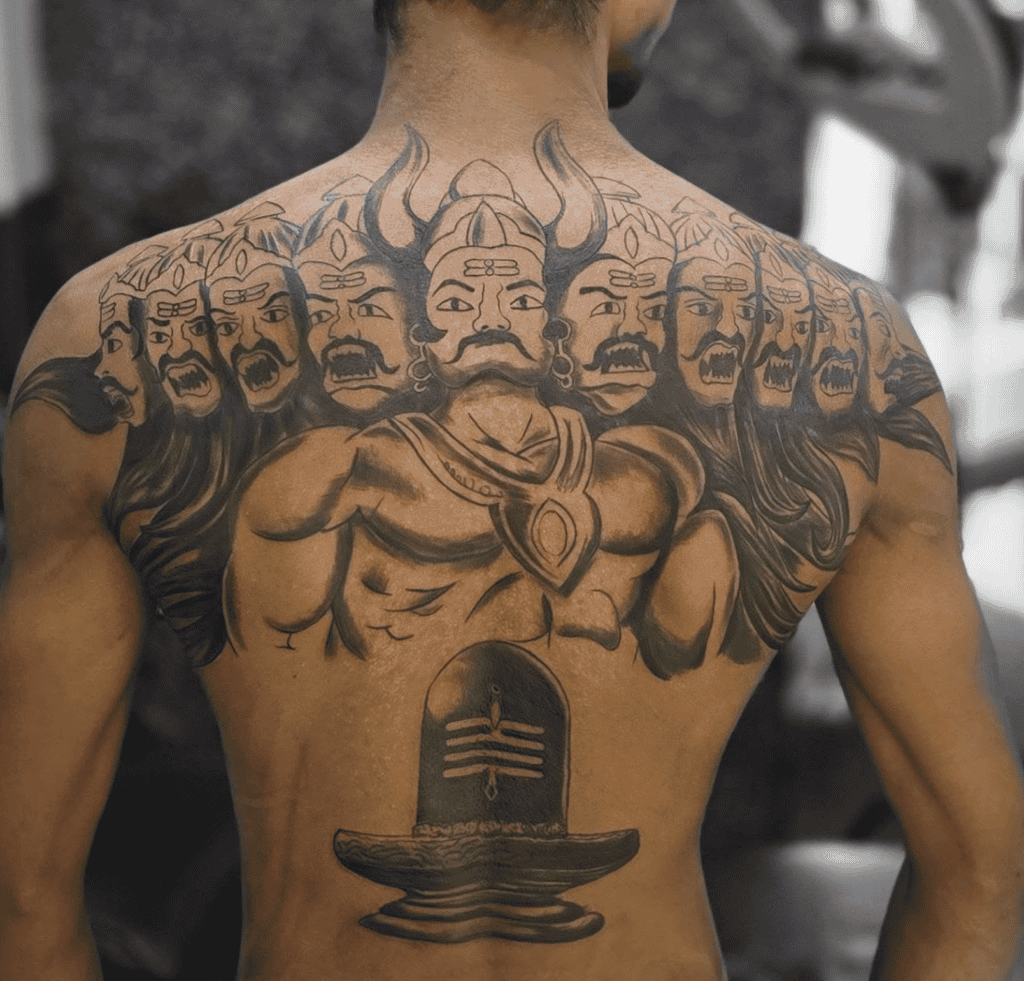 Ravana Heads Hindu Mythology Tattoo