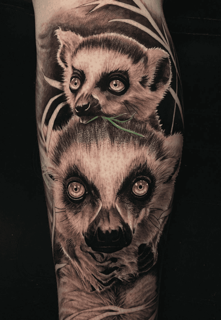 Ring-tailed Lemur Family Primate Tattoo