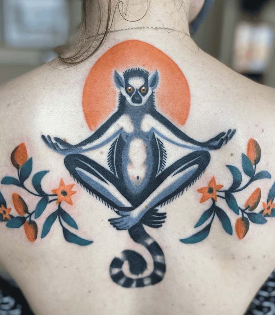 Ring-tailed Lemur Peace Primate Tattoo