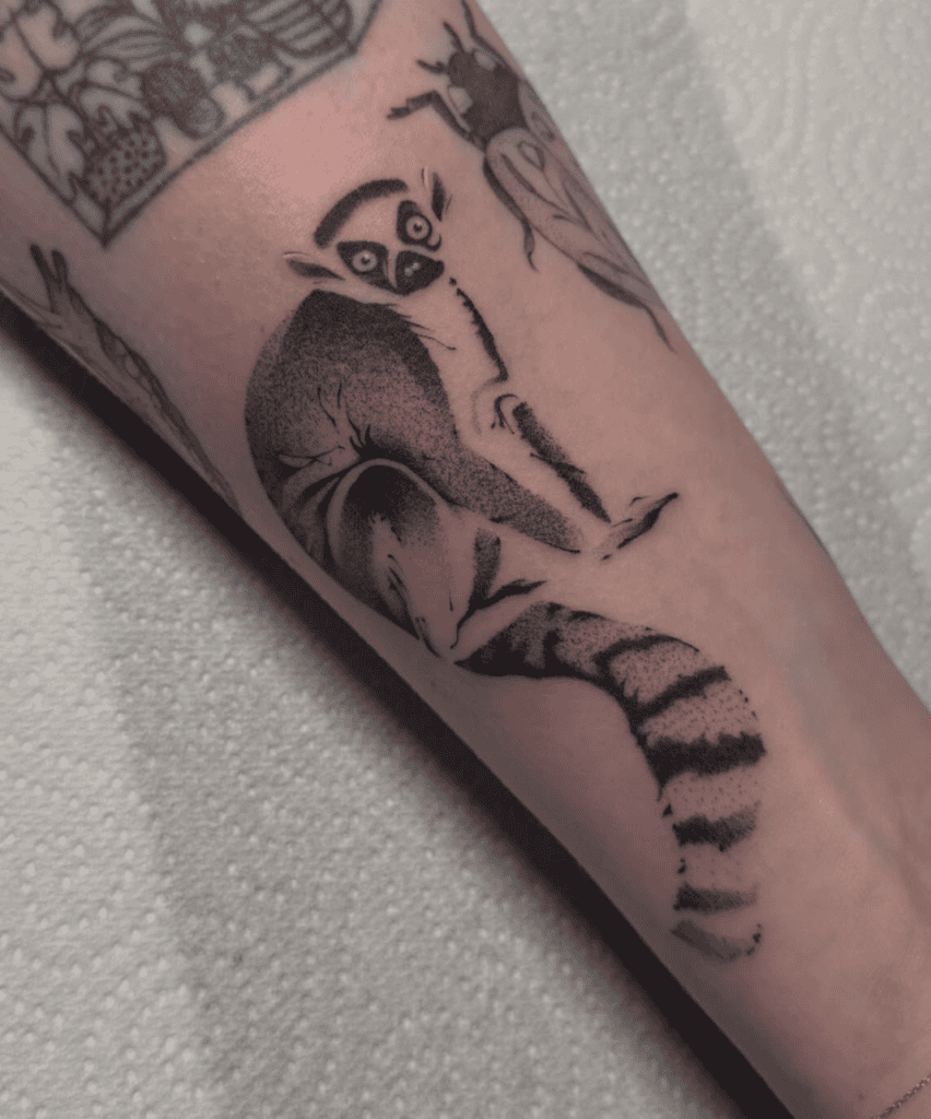 Ring-tailed Lemur Primate Tattoo