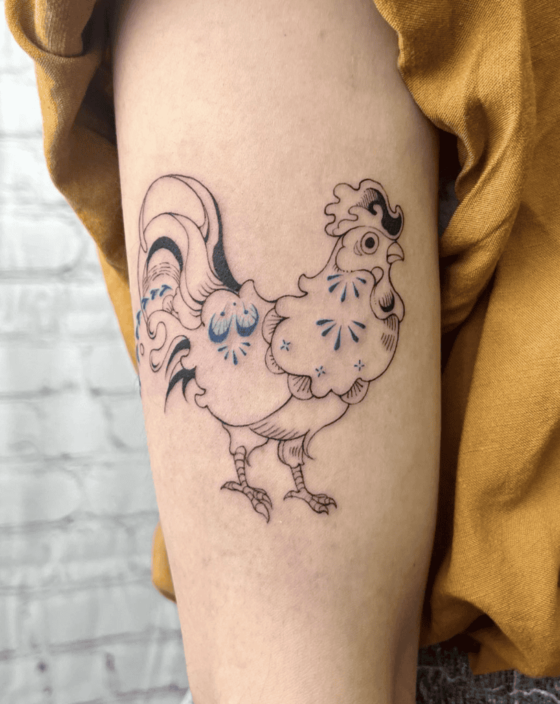 Rooster Art Lunar Zodiac Tattoo
