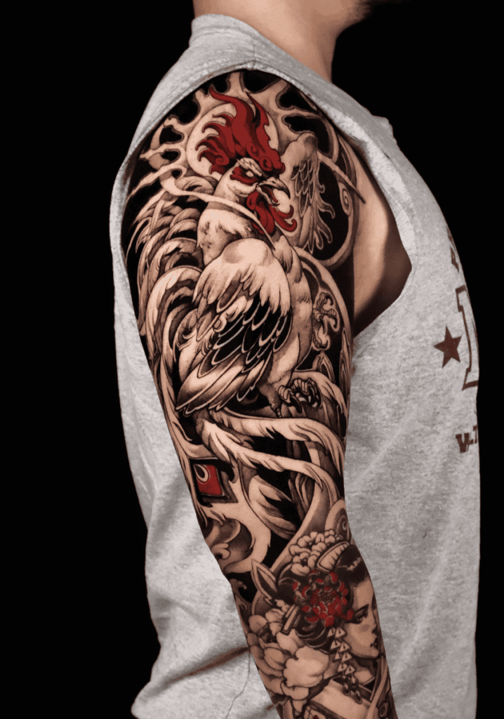 Rooster Irezumi Lunar Zodiac Tattoo