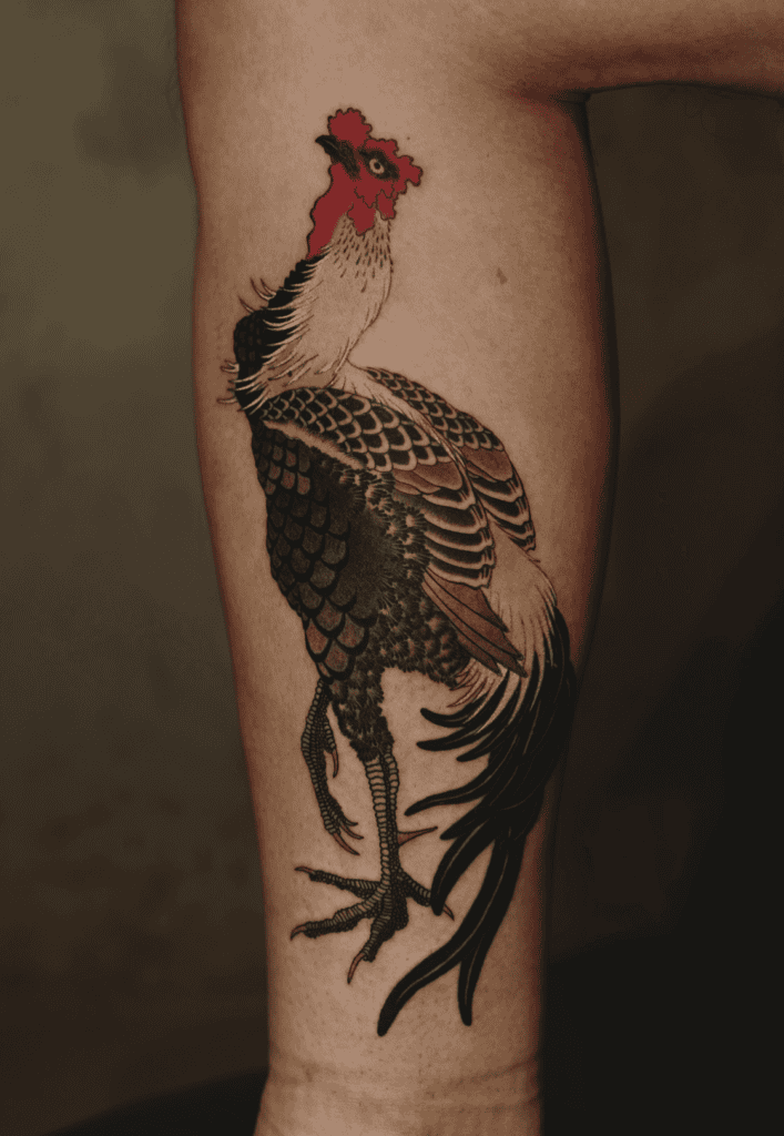 Rooster Lunar Zodiac Tattoo