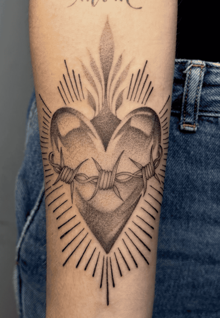 Sacred Heart Christian Mythology Tattoo